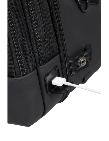 Port USB avec câble branché — Sac à dos 2 roues 17.3 pouces Samsonite Mysight Noir