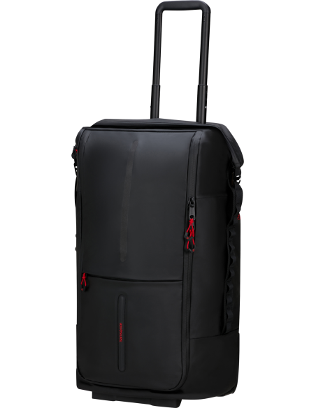 Sac pliable 4 en 1 Samsonite Prodiver Noir, vue de trois quarts, poignée déployée