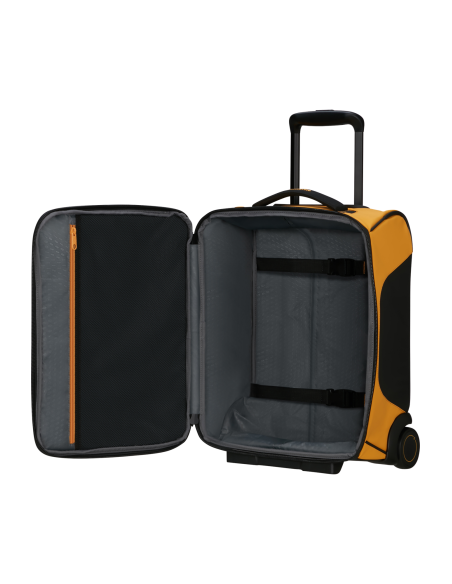 Sac à roues 45 cm Samsonite Prodiver Jaune, compartiment principal ouvert et sangles