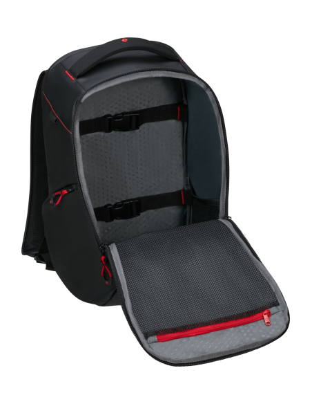 Sac à dos XS 14 pouces Samsonite Prodiver Noir, compartiment principal ouvert et sangles