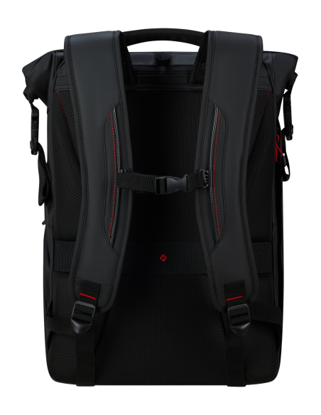 Sac à dos Rolltop L Samsonite Prodiver Noir, dos, bretelles et sangle de poitrine