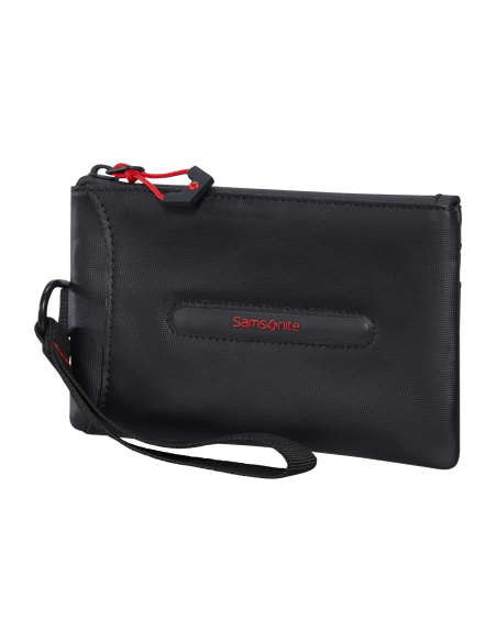 Portefeuille All In Case Samsonite Prodiver Noir, vue de trois quarts avec dragonne