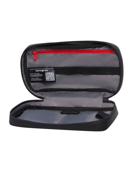 Pochette électronique Samsonite Prodiver Noir, pochette ouverte et rangements intérieurs