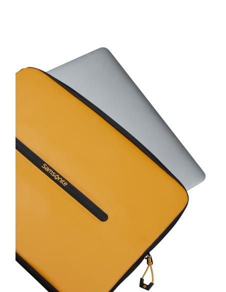 Housse ordinateur 15,6 pouces Samsonite Prodiver Jaune, ordinateur glissé dans la housse