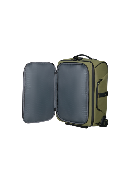 Sac à roues 55 cm Samsonite Prodiver Waxed Wasabi, ouverture avant et séparation zippée