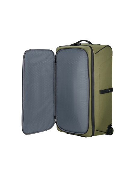 Sac à roues 79 cm Samsonite Prodiver Waxed Wasabi, ouverture avant et séparation zippée
