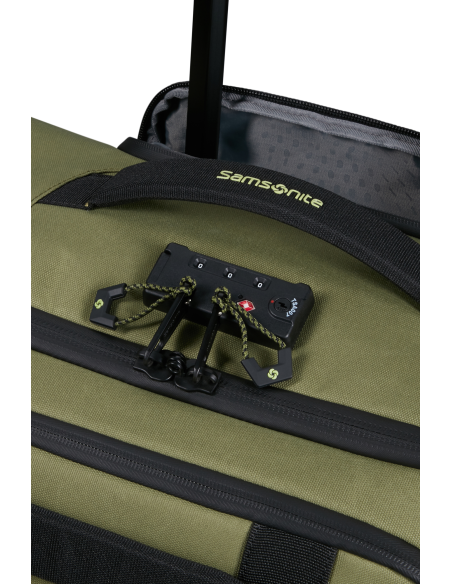 Sac à roues 79 cm Samsonite Prodiver Waxed Wasabi, serrure et poignée télescopique