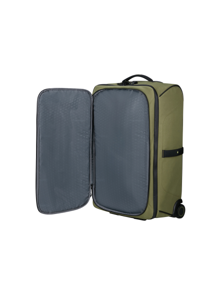 Sac à roues 67 cm Samsonite Prodiver Waxed Wasabi, ouverture avant et séparation zippée