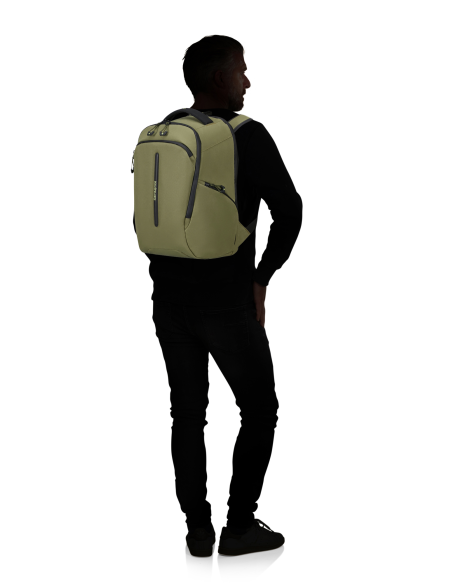 Sac à dos XS 14 pouces Samsonite Prodiver Waxed Wasabi, sac porté sur le dos