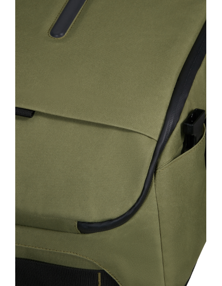 Sac de voyage S Samsonite Prodiver Waxed Wasabi, détail de la fermeture supérieure