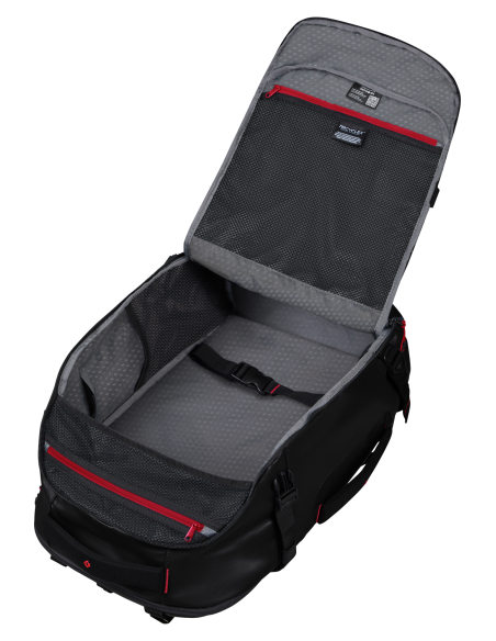 Sac à dos de voyage S Samsonite Prodiver Noir, compartiment principal ouvert et sangles