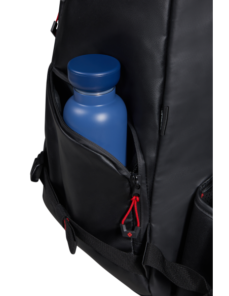 Sac à dos de voyage S Samsonite Prodiver Noir, poche latérale avec une gourde