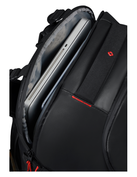 Sac à dos de voyage S Samsonite Prodiver Noir, compartiment ouvert avec ordinateur
