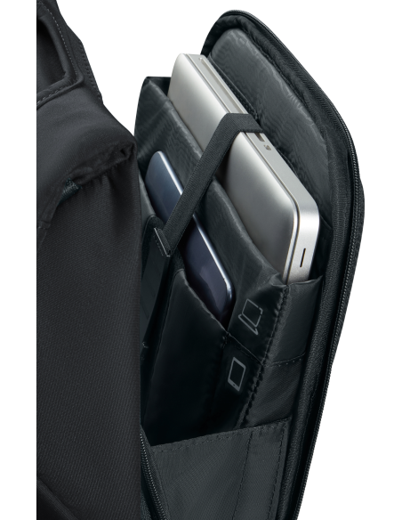 Sac à dos ordinateur 15,6 pouces Samsonite Securipak 2.0 Noir, détail des logements ordinateur et tablette