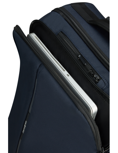 Sac de voyage cabine 2 roues 52 cm Samsonite Securipak 2.0 Bleu Foncé, détail du compartiment ordinateur