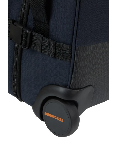 Sac de voyage cabine 2 roues 52 cm Samsonite Securipak 2.0 Bleu Foncé, détail d’une roue et de sa protection