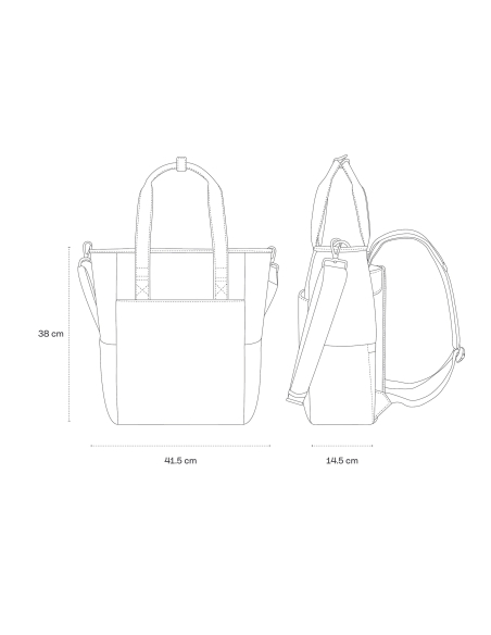 Kapten & Son Lindby Pro, schéma des dimensions 38 × 41,5 × 14,5 cm