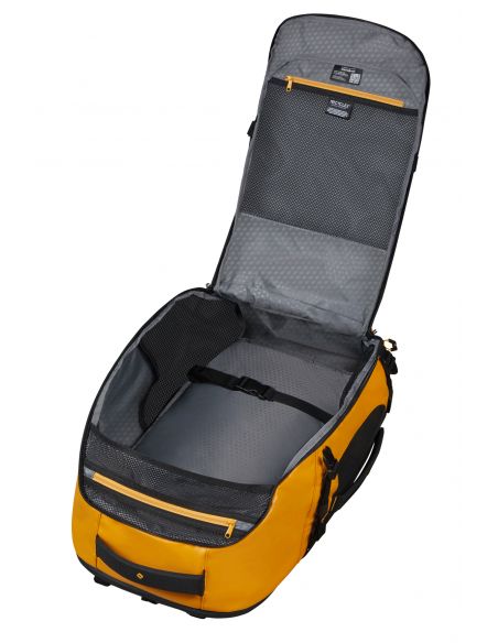Sac à dos de voyage M 17,3 pouces Samsonite Ecodiver Jaune, compartiment principal ouvert