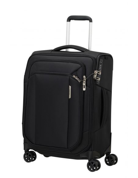 Valise cabine 55 x 40 cm Samsonite Respark Ozone Black, vue de trois quarts