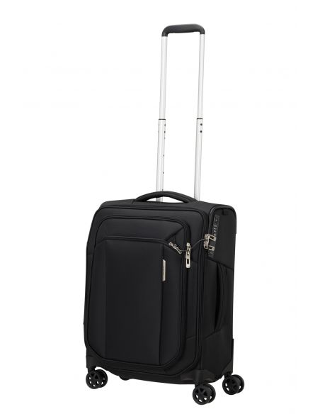 Valise cabine 55 x 40 cm Samsonite Respark Ozone Black, poignée télescopique déployée
