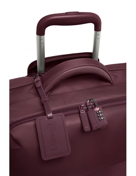 Valise très long séjour 79 cm Lipault Plume Bordeaux, poignées supérieure et télescopique, porte-adresse et fermeture