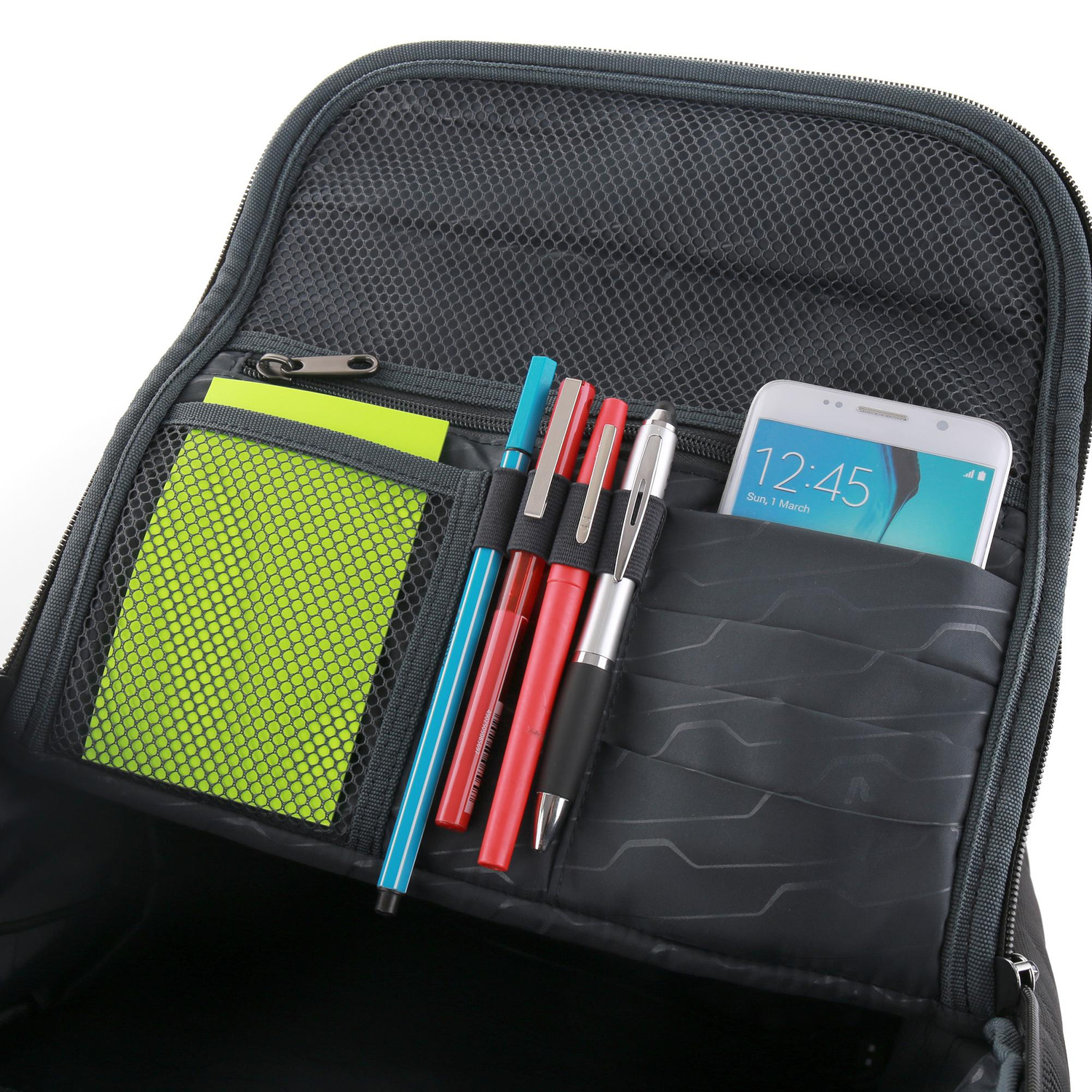 Organisation intérieure du sac à dos Roncato Biz 4.0 Noir pour ordinateur et accessoires