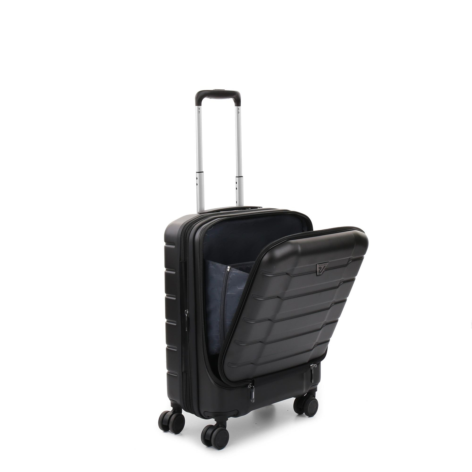 Accès frontal de la valise cabine Roncato Biz 4.0 Noir pour ordinateur et documents