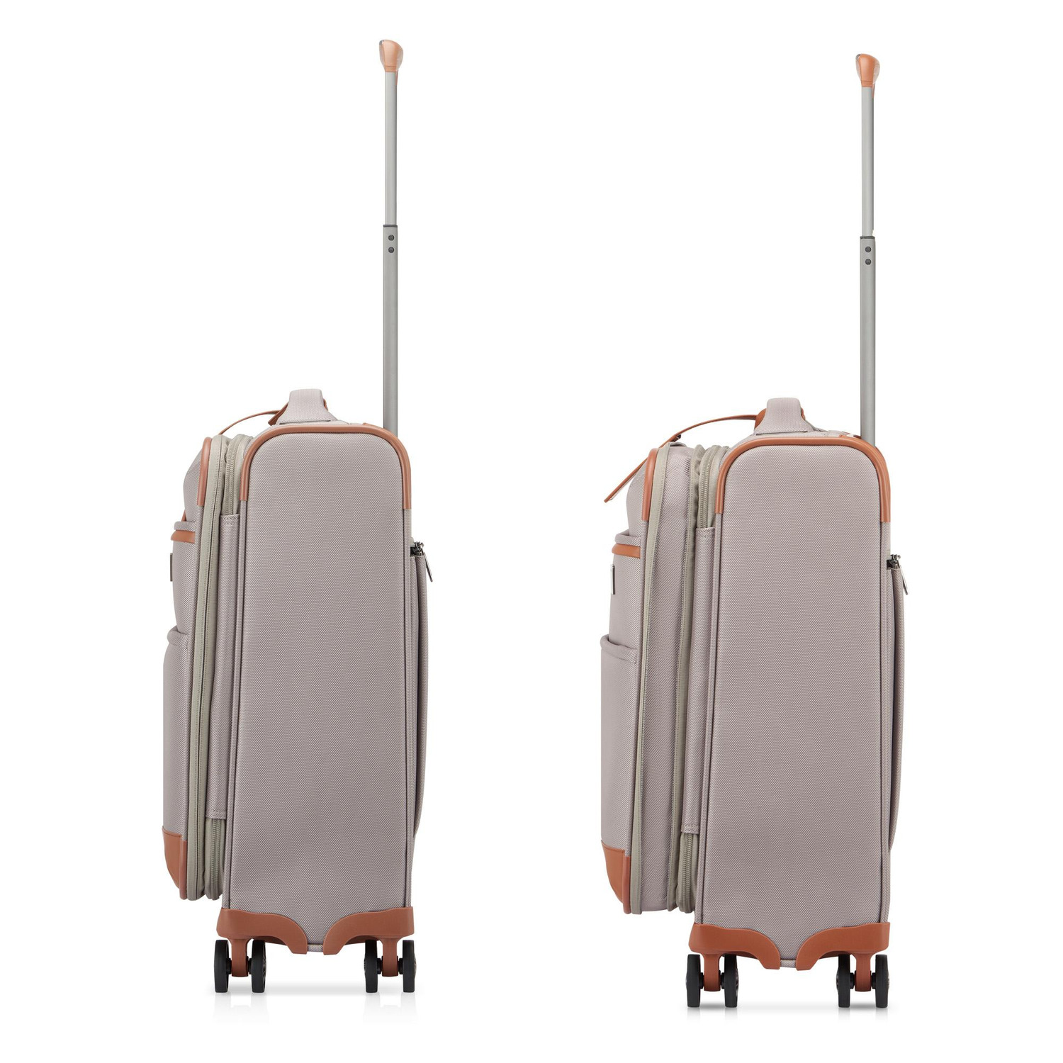 Cabine Roncato Uno Soft 3.0 Titane de profil, extension fermée et ouverte
