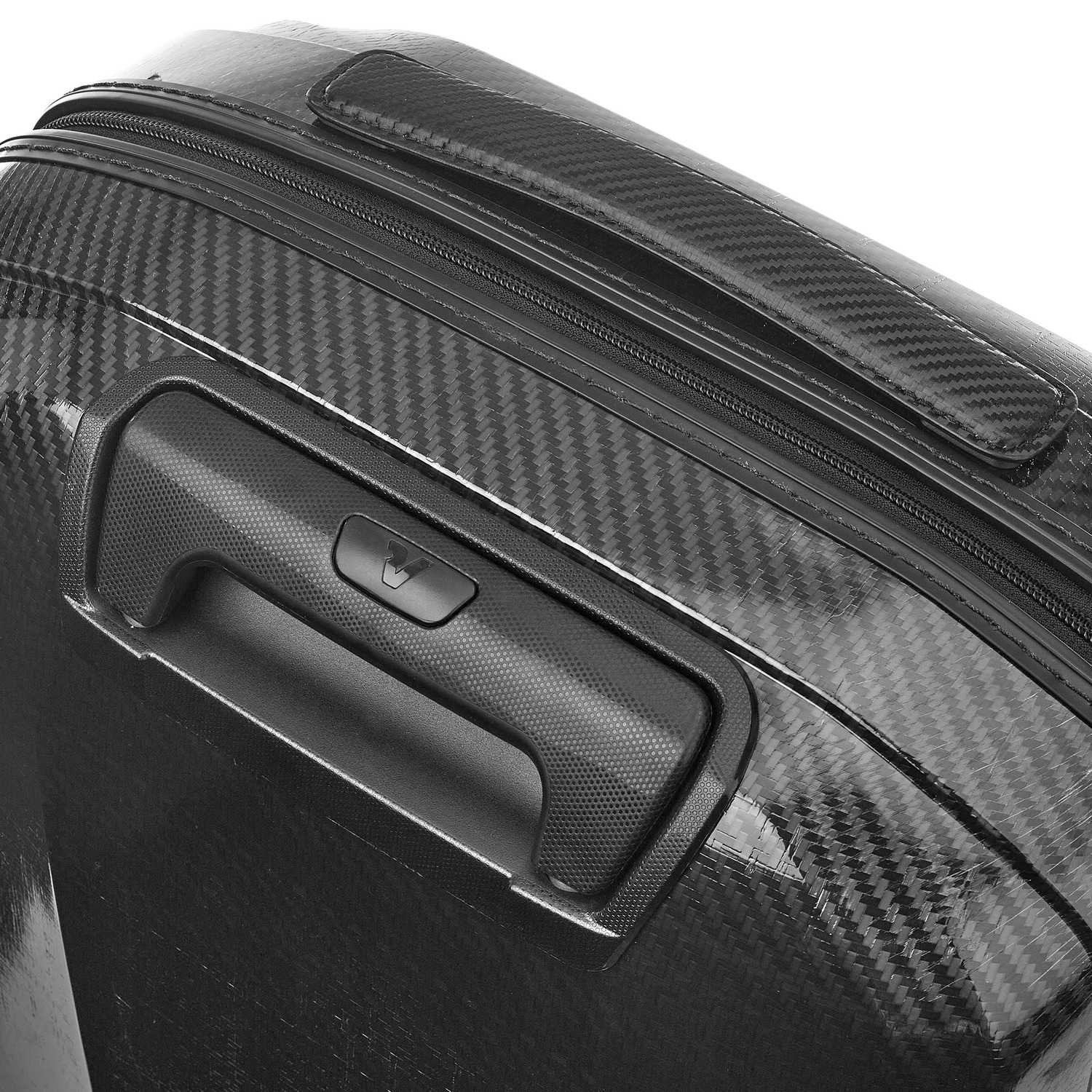 Coque et poignée télescopique rentrée de la Roncato We Are Glam DLX 78 cm Noir/Graphite