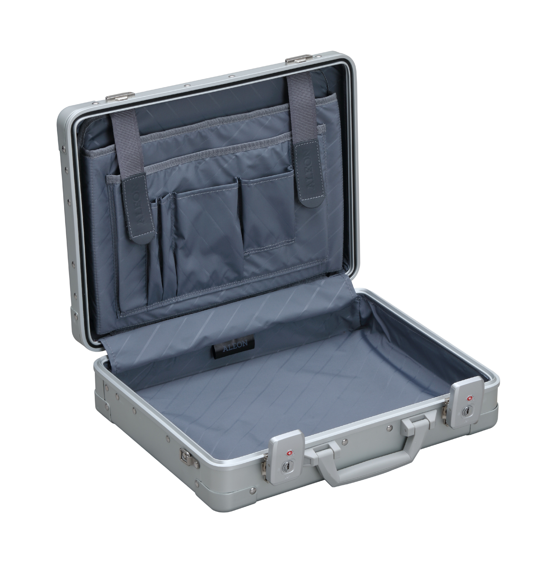 Attach&eacute;-case aluminium ALEON 30 cm ouvert avec organiseur pour documents et accessoires