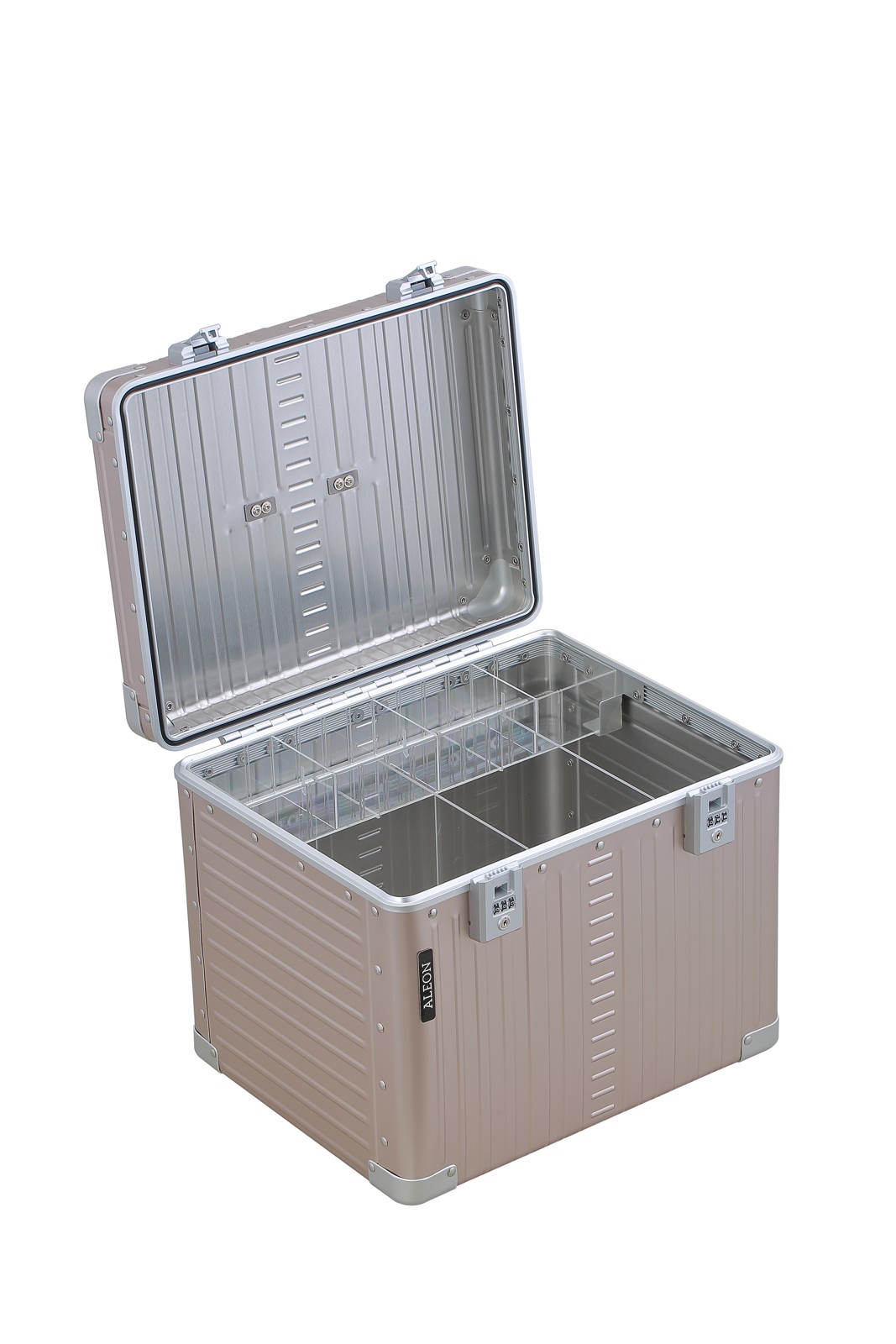 Coffret ALEON EquiLux FORTIS ouvert avec son aménagement transparent