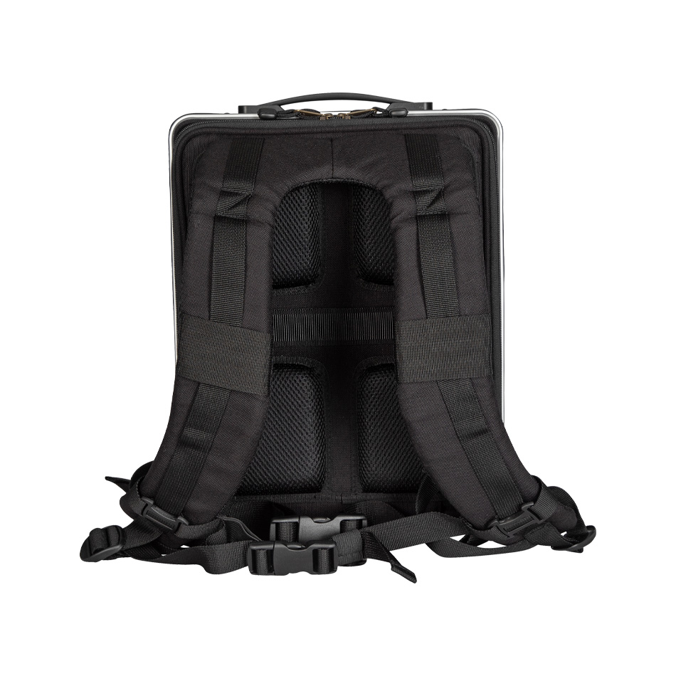 Dos rembourr&eacute; du sac &agrave; dos ALEON avec bretelles r&eacute;glables et sangles de poitrine et de taille