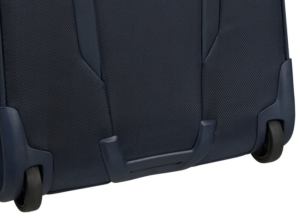 Deux roues et renforts du bas d&rsquo;une valise Samsonite Respark Upright