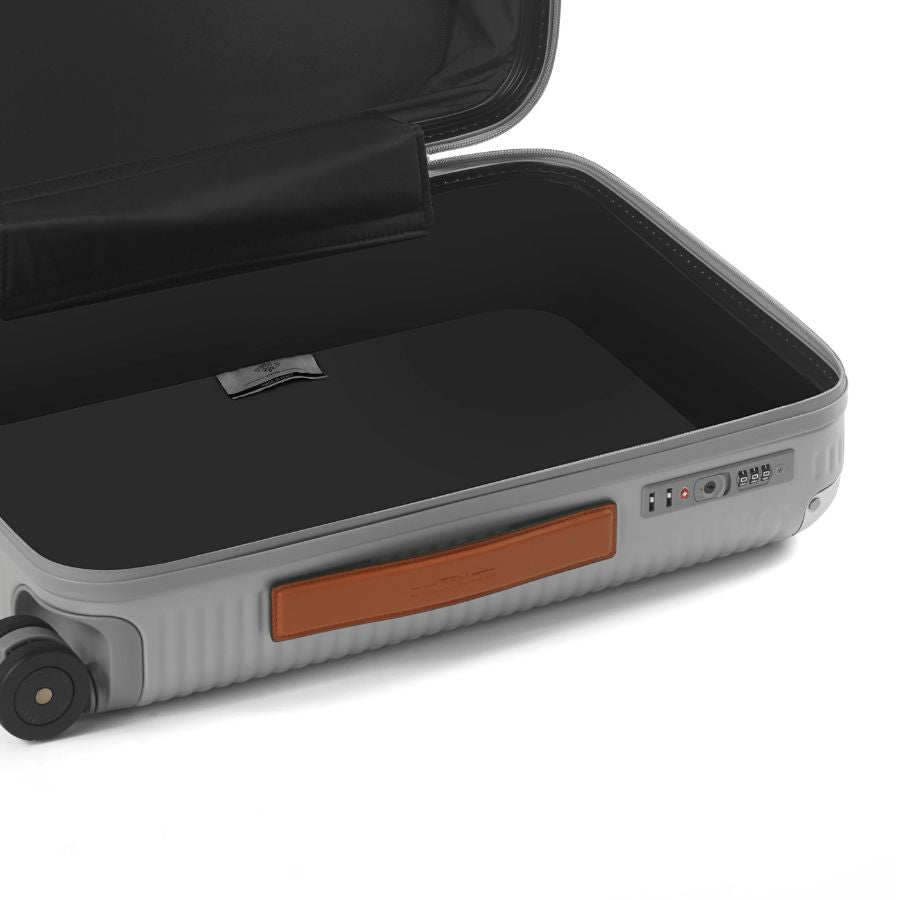 Valise BANK ZIP DLX ouverte montrant sa doublure et son séparateur intérieur relevé