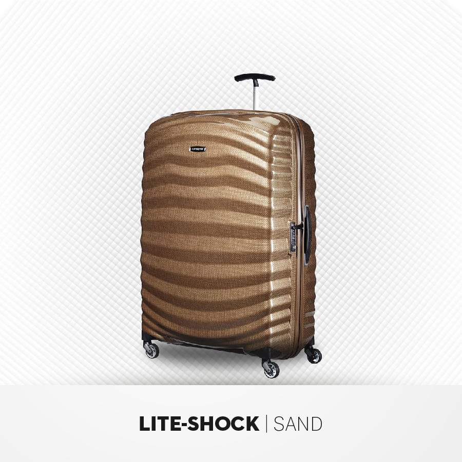 Valise Samsonite Lite-Shock Sand et relief ondul&eacute; de sa coque Curv
