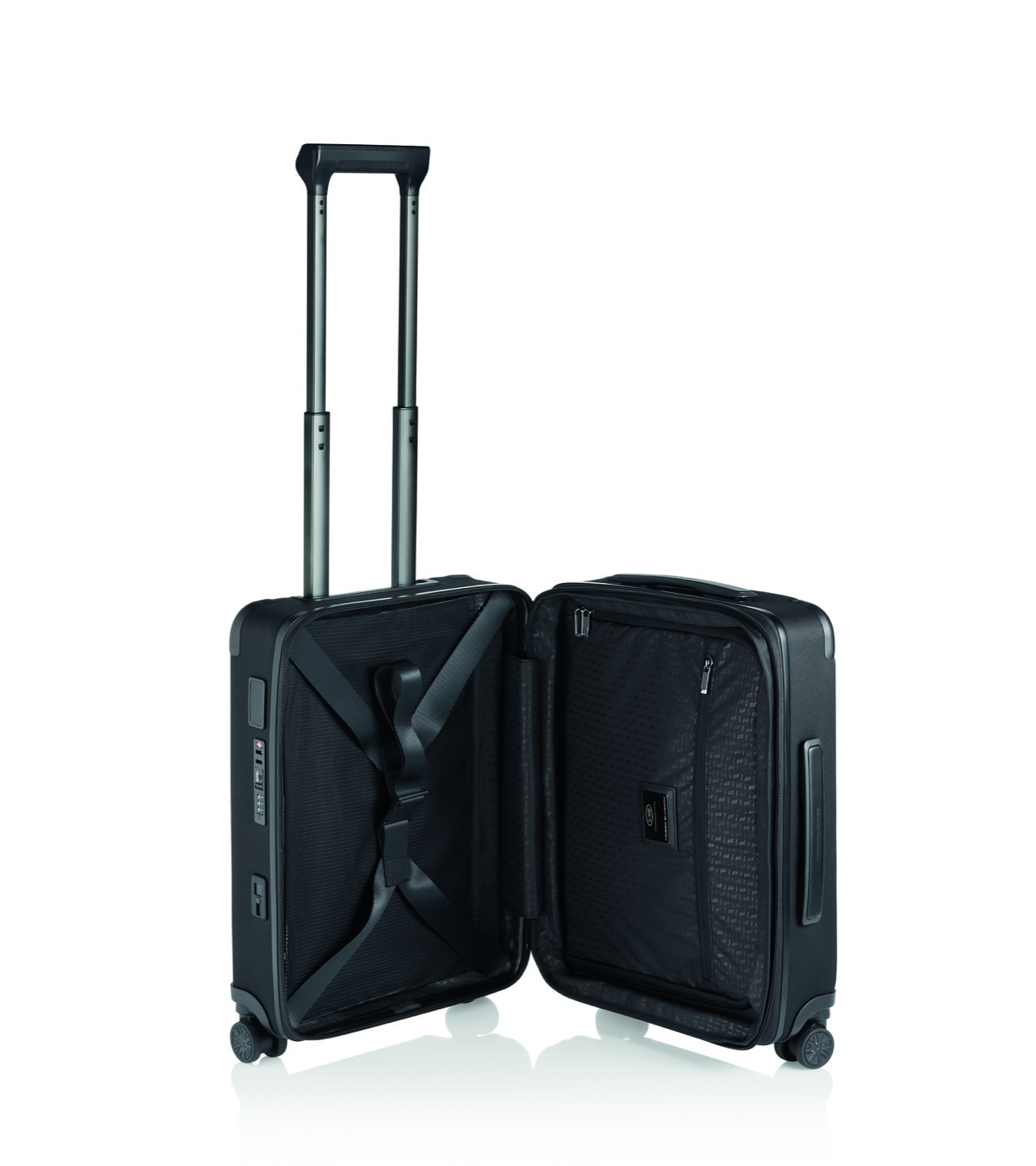 Valise cabine Roadster Nylon ouverte, séparateur et rangements intérieurs