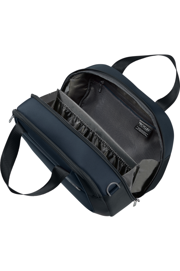 Ouverture et rangements int&eacute;rieurs du vanity Samsonite D&rsquo;Lite bleu nuit