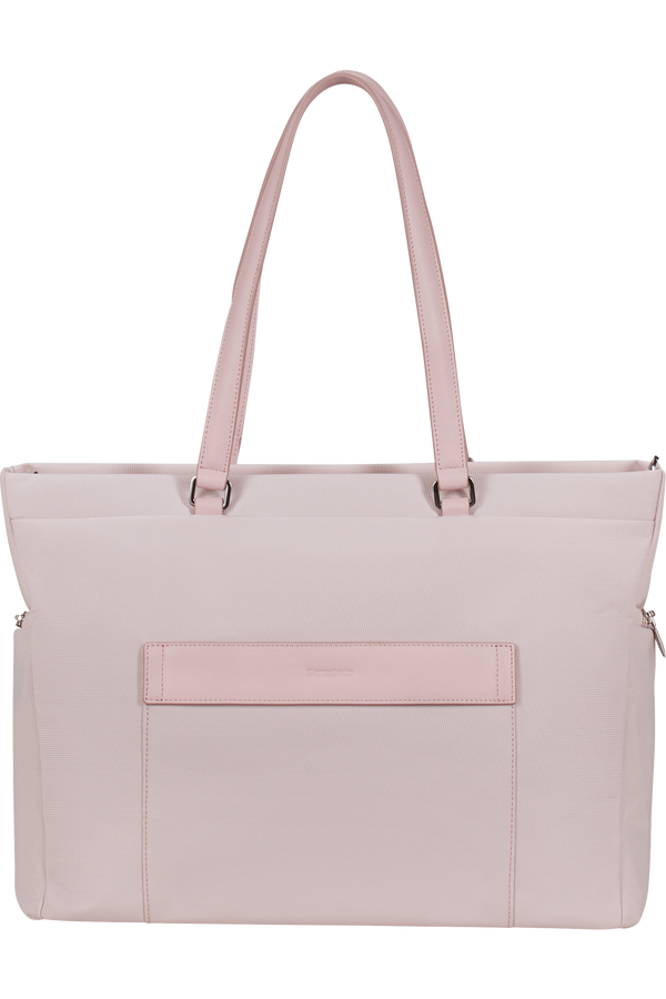 Vue arri&egrave;re du cabas Samsonite Image Biz rose avec passant pour poign&eacute;e de valise