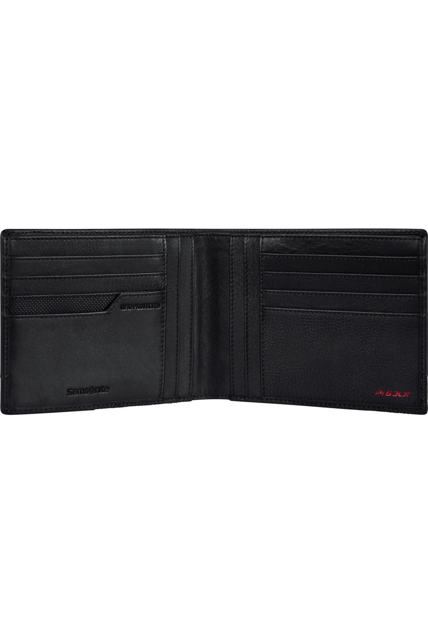 Portefeuille Samsonite Pro-DLX 6 SLG ouvert avec huit emplacements pour cartes