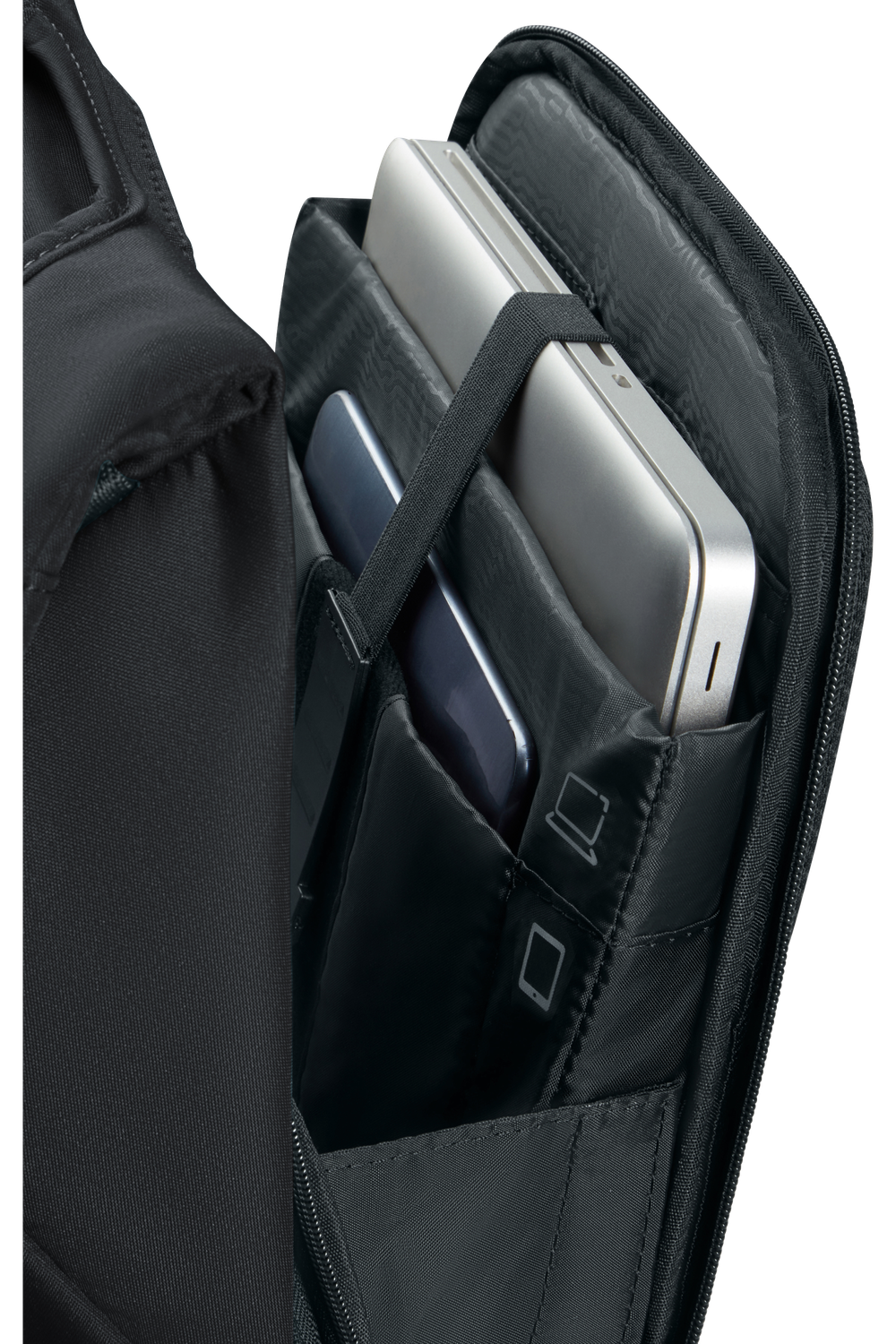 Compartiments ordinateur et tablette du sac à dos Samsonite Securipak 2.0 noir
