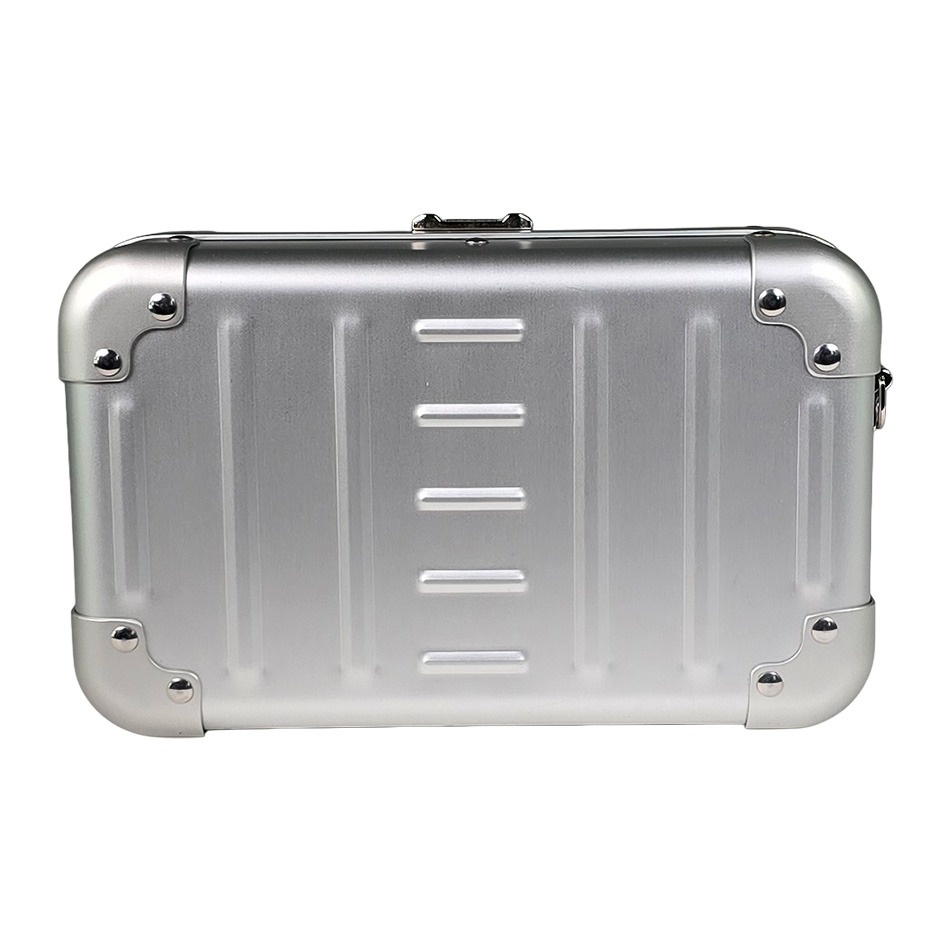 Coque rainurée en aluminium du petit sac Classic ALEON Platinum