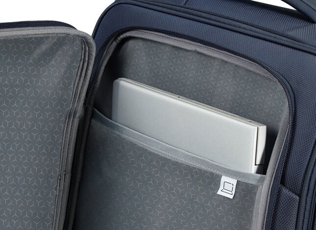 Rangement accessible par les poches avant de la valise Samsonite Respark