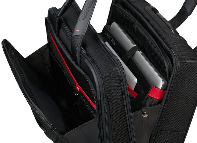Compartiment informatique ouvert du bureau mobile Samsonite Pro-DLX 6 &agrave; quatre roues