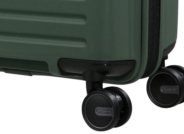 Doubles roues &agrave; suspension d&rsquo;une valise Samsonite Restackd
