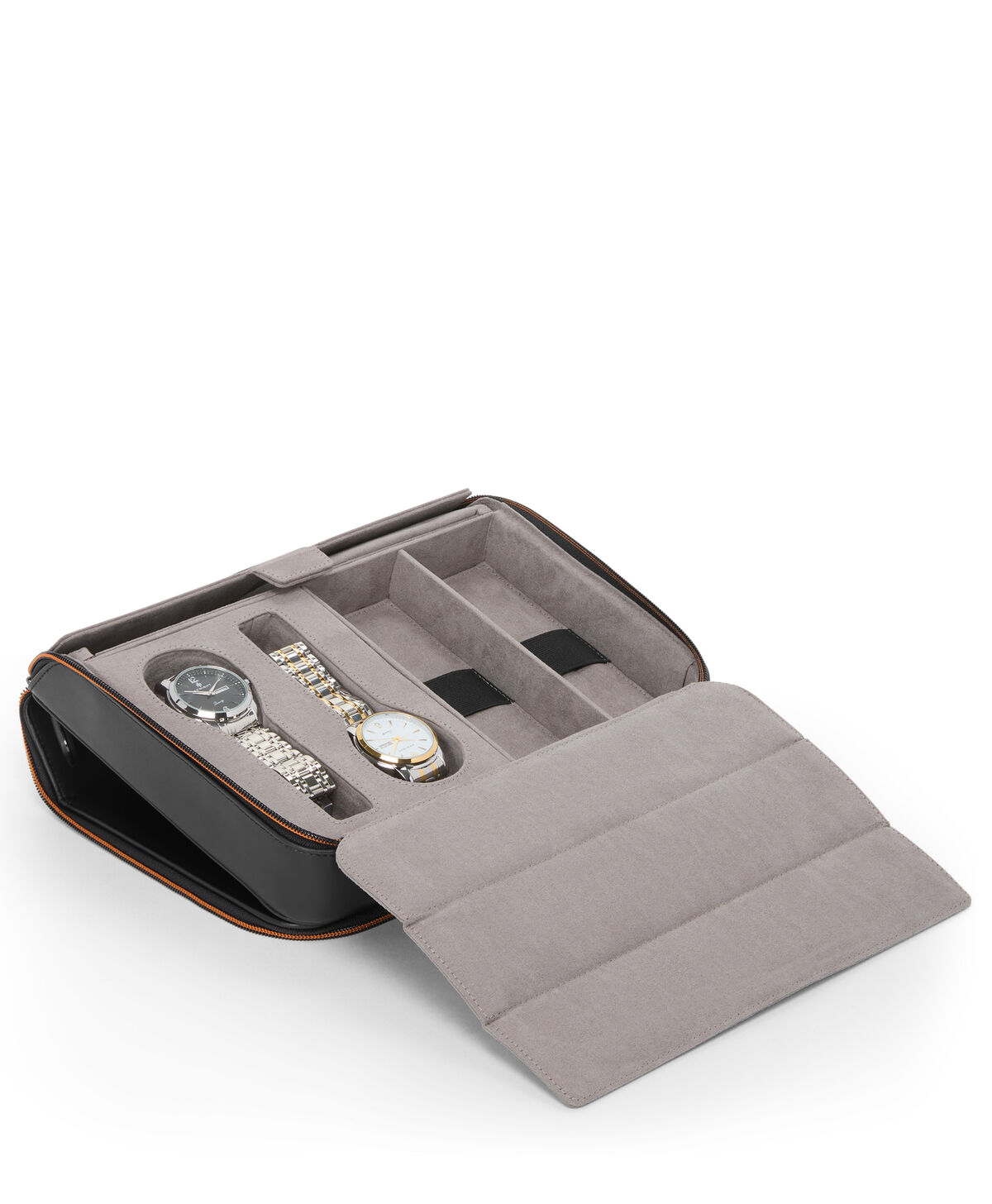 Trousse TUMI McLaren ouverte avec rangements pour montres et bijoux