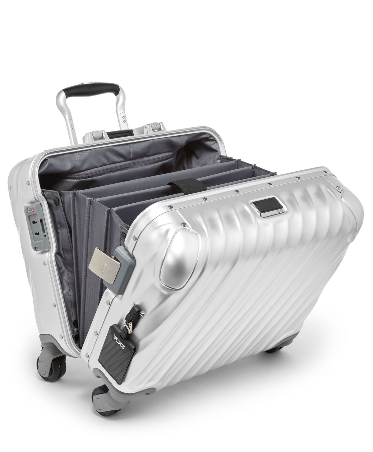 Pilot case TUMI 19 Degree Aluminium Compact argent ouvert