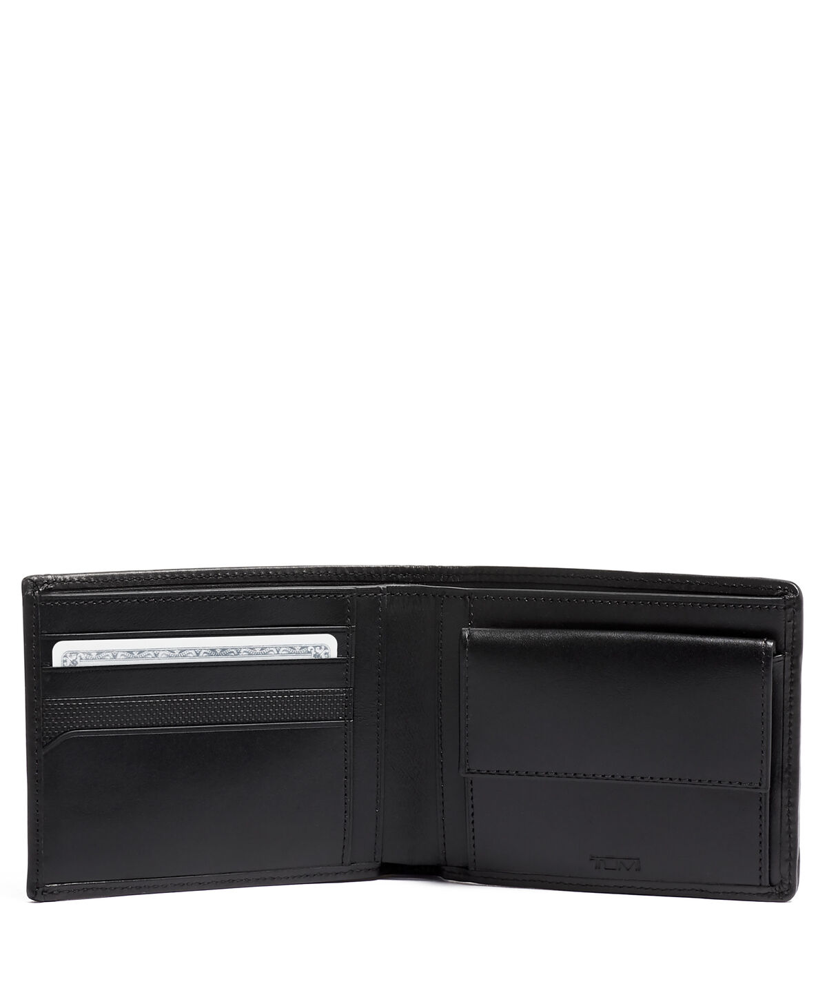 Portefeuille TUMI Alpha ouvert avec poche monnaie et fentes pour cartes