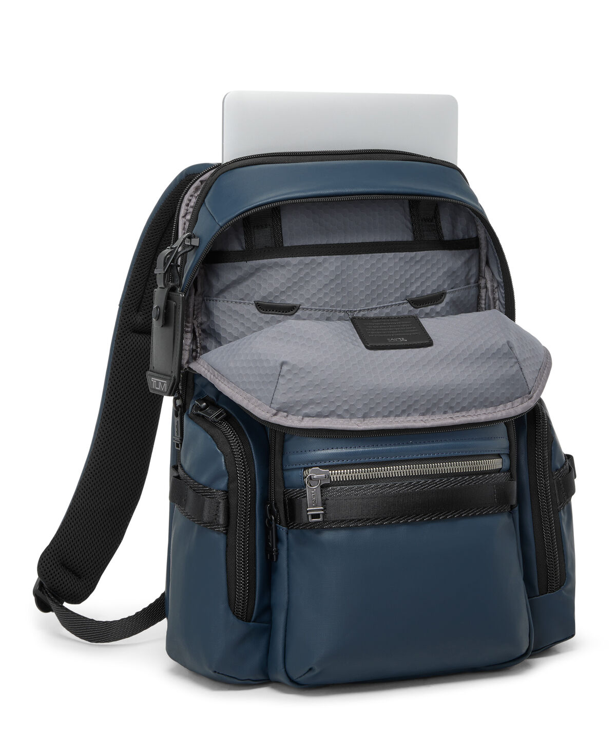 Organisation intérieure du sac à dos TUMI Navigation en toile enduite Navy Coated Canvas