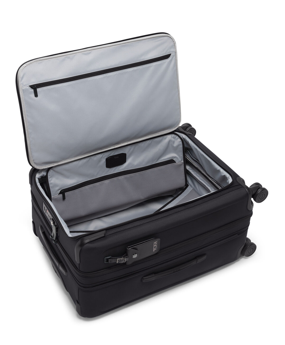 Valise soute TUMI Alpha ouverte par son accès frontal