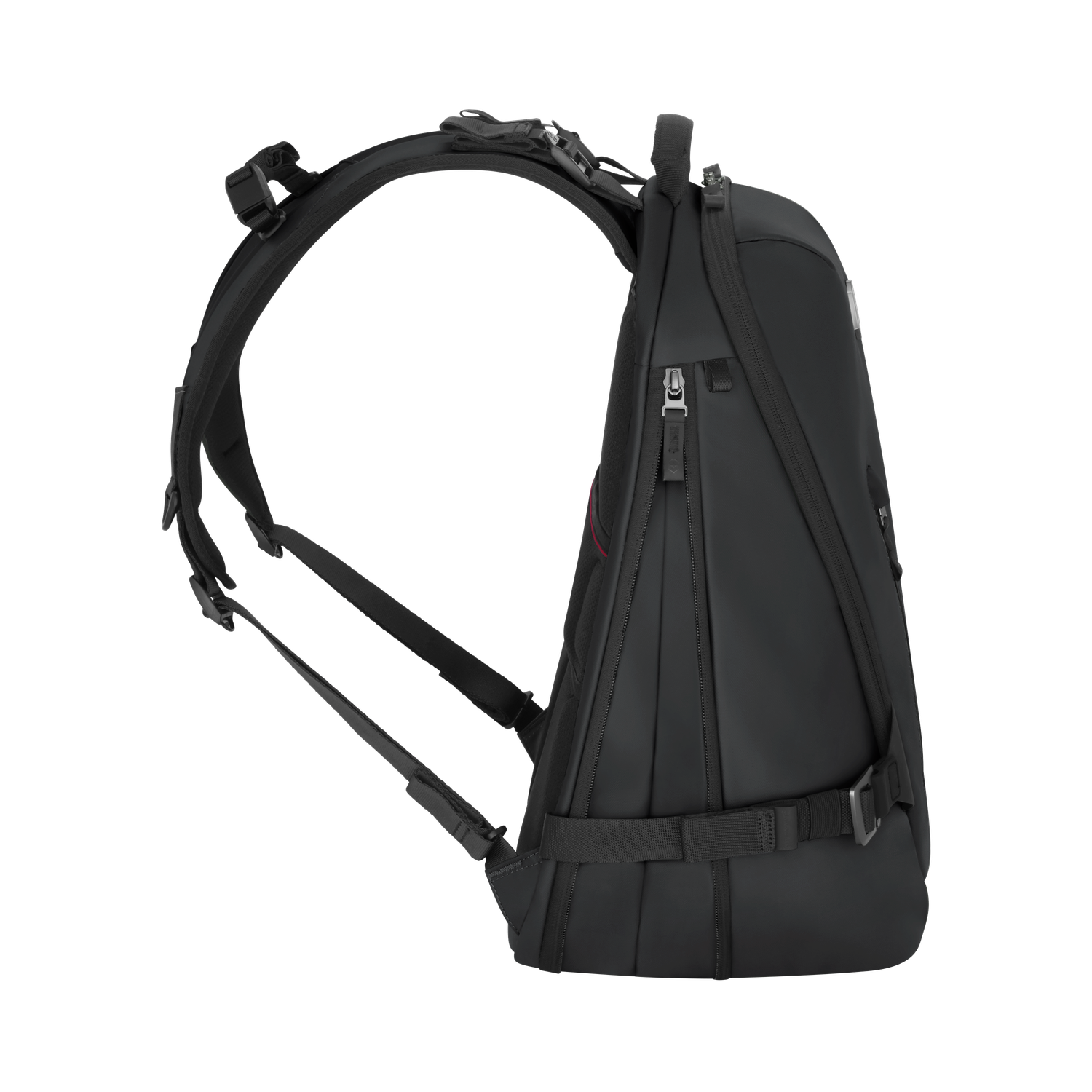 Sac &agrave; dos urbain extensible 15,6 pouces Victorinox Touring noir &ndash; profil avec soufflet d&rsquo;extension ouvert